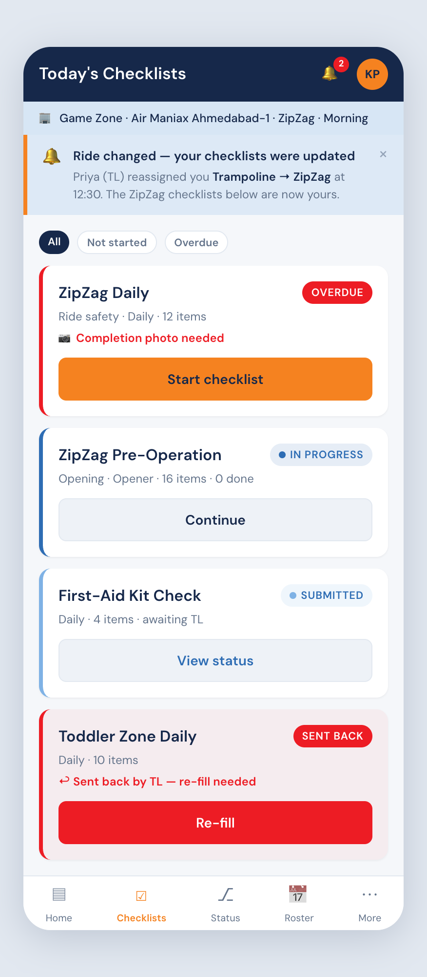 Today Checklists