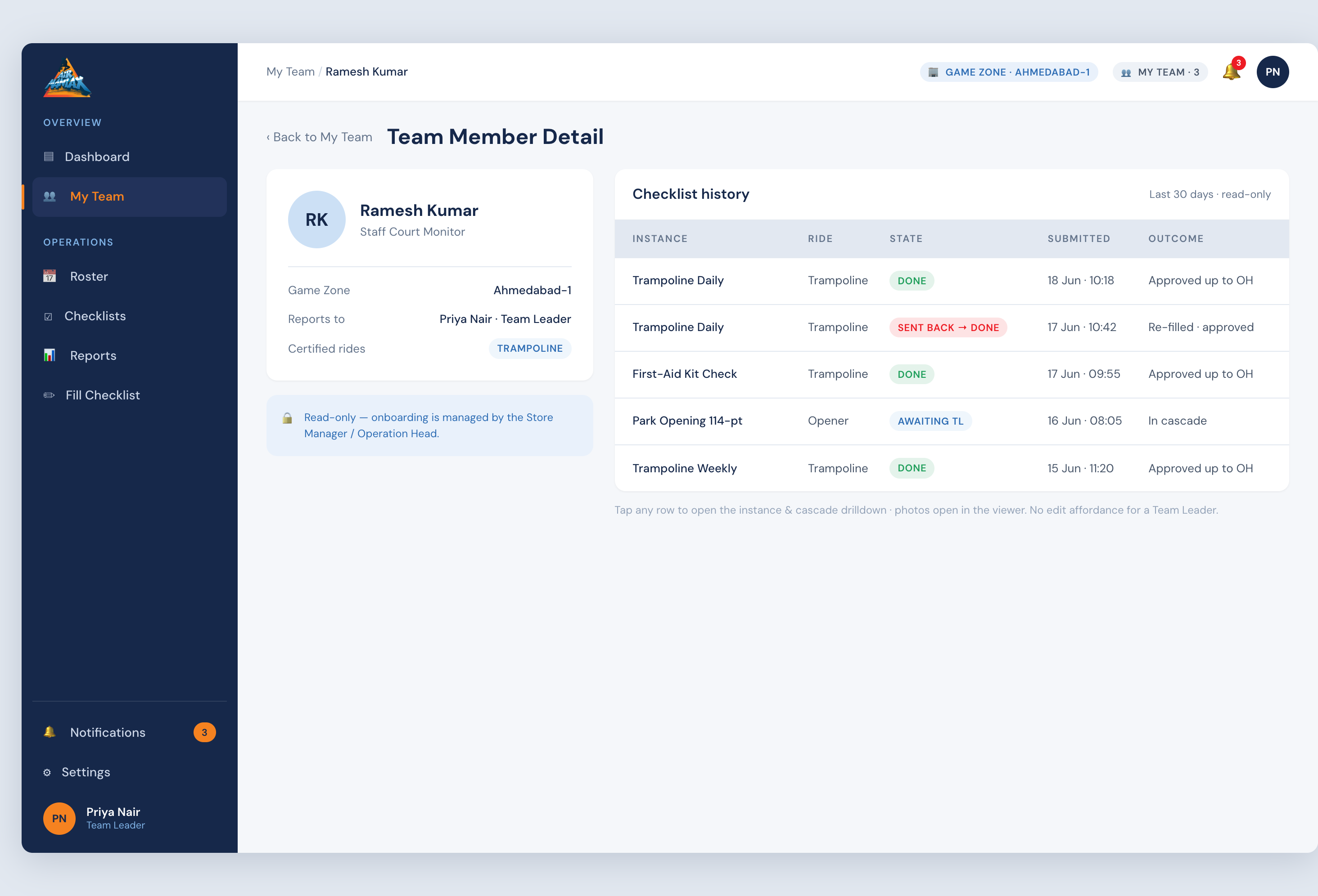 Team Member Detail