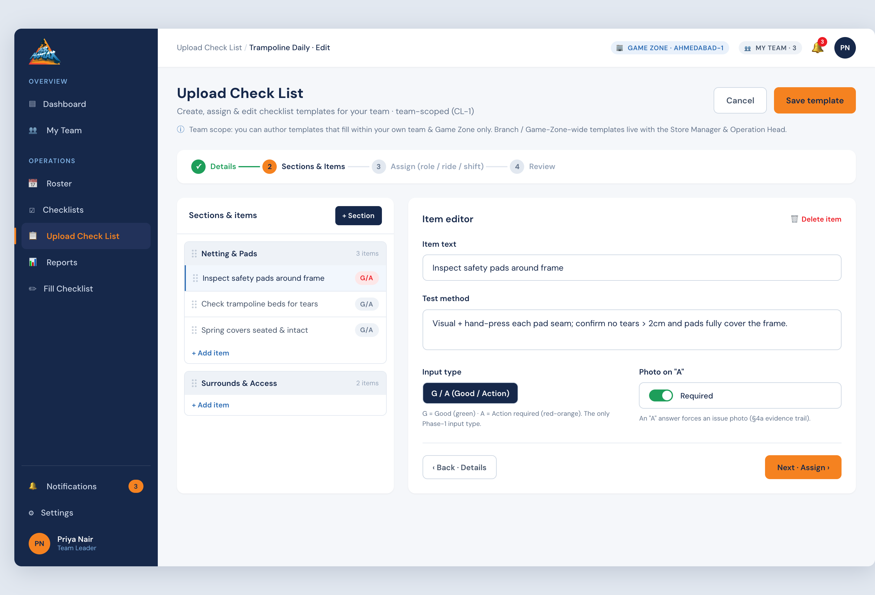 Checklist Upload